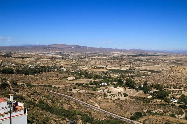 Andalusia Mojacar村从Plaza Nueva观点看Cabrera Bedar和Almagrera山全景 — 图库照片