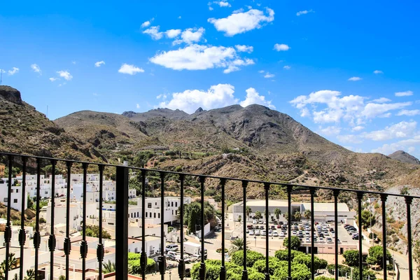 Andalusia Mojacar村从Plaza Nueva观点看Cabrera Bedar和Almagrera山全景 — 图库照片