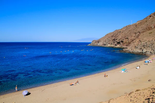 Cabo Gata Almeria Spain Вересня 2021 Люди Насолоджуються Купаються Пляжі — стокове фото