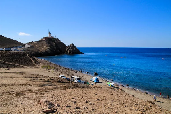 Cabo Gata Αλμερία Ισπανία Σεπτεμβρίου 2021 Όμορφη Παραλία Corralete Και — Φωτογραφία Αρχείου