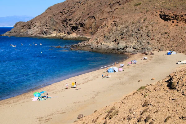Cabo Gata Almeria Spanien September 2021 Menschen Genießen Und Sonnen — Stockfoto