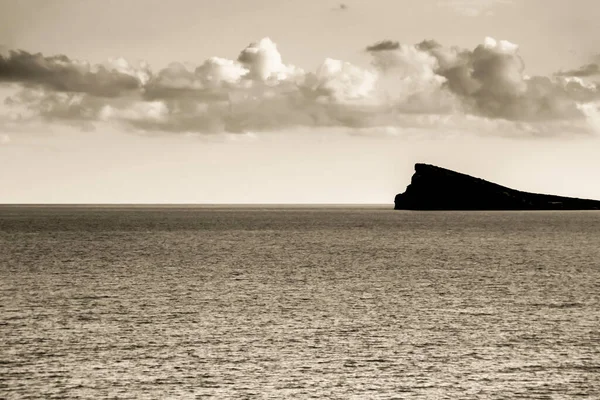 Όμορφη Θέα Του Νησιού Benidorm Επίσης Γνωστή Νησί Δημοσιογράφων Στον — Φωτογραφία Αρχείου