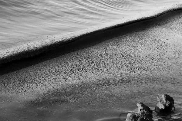 Oceanic Posidonia Pozůstatky Vlny Skály Textury Břehu Santa Pola Španělsko — Stock fotografie