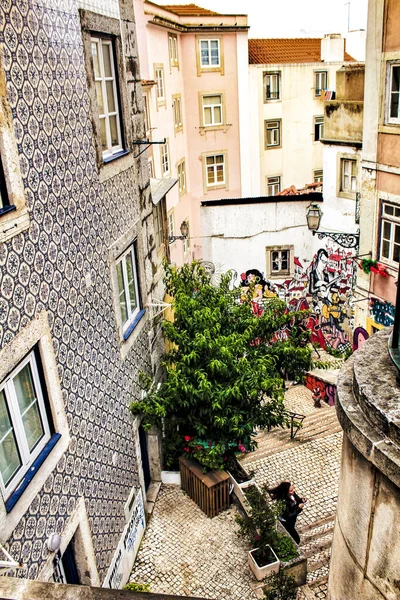 Lisbon Portugal May 2018 Old Colorful Houses Streets Lisbon Portugal — 스톡 사진