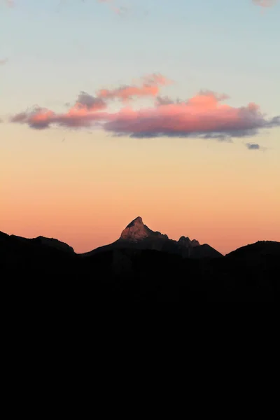 Spectacular Sunset Colorful Clouds Silhouette Mountains Guadalest Alicante Spain — Stock Photo, Image