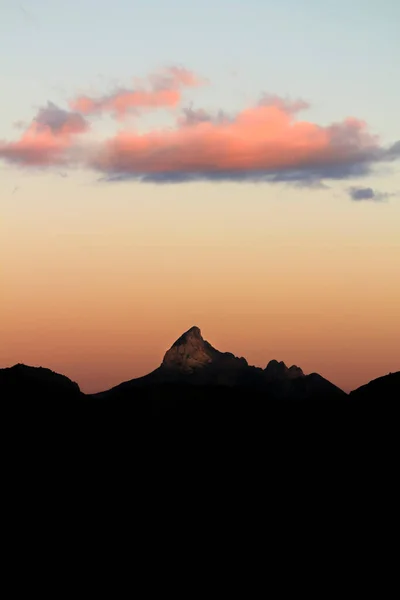 Spectacular Sunset Colorful Clouds Silhouette Mountains Guadalest Alicante Spain — Stock Photo, Image