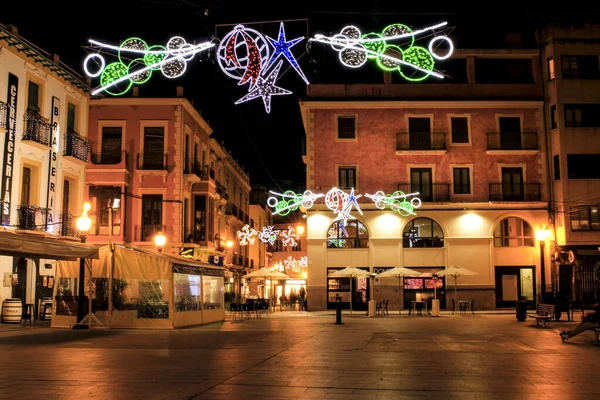 Elche Alicante Espagne Décembre 2021 Les Gens Profitent Marchent Nuit — Photo