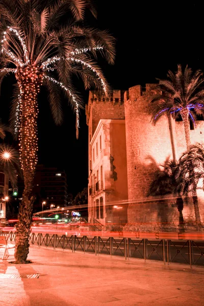 Elche Alicante Spain Δεκεμβρίου 2021 Όμορφα Φωτισμένα Παλάτια Altamira Και — Φωτογραφία Αρχείου