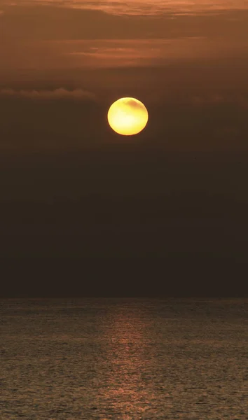 Kleurrijke Zon Bij Zonsopgang Boven Middellandse Zee Zuid Spanje Winter — Stockfoto