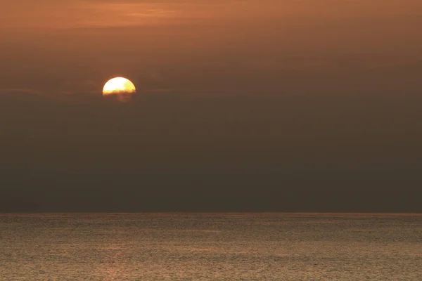 Kleurrijke Zon Bij Zonsopgang Boven Middellandse Zee Zuid Spanje Winter — Stockfoto