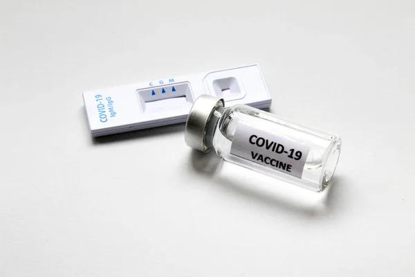 Casete Prueba Diagnóstico Antígeno Rápido Coronavirus Sars Cov Covid Vial — Foto de Stock