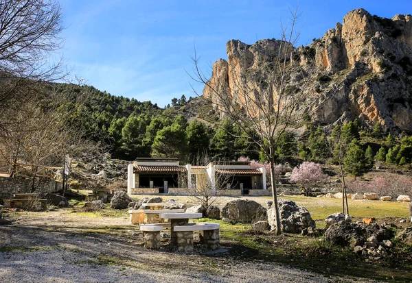 Picknickplaats Naast Partagat Fontein Benifato Dorp Sierra Aitana Alicante Spanje — Stockfoto