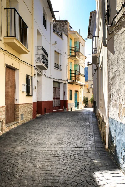 Bolulla Alicante Spain 2022 Narrow Street Typical Facades Bolulla Village — 스톡 사진