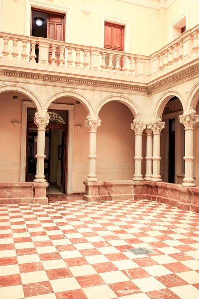 Novelda Alicante Spain March 2022 Beautiful Courtyard Skylight Marble Columns — Stock Photo, Image