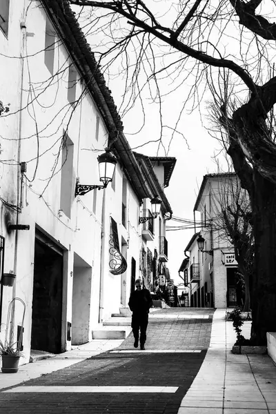 Guadalest Alicante Spanien November 2021 Schmale Straße Und Typische Weiß — Stockfoto