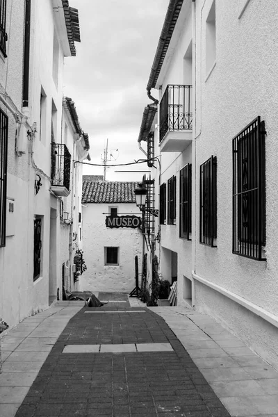 Guadalest Alicante Spanje November 2021 Smalle Straat Typische Witgekalkte Gevels — Stockfoto