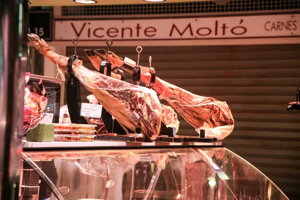 Elche Alicante Spain March 2022 Iberian Ham Sale Market Alicante — 스톡 사진