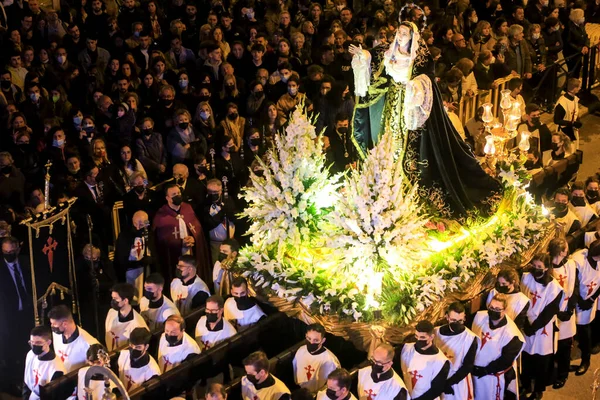 Elche Espanha Abril 2022 Bela Procissão Irmandade Virgem Maria Mater — Fotografia de Stock