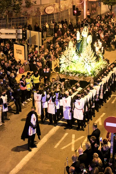 Elche Spanien April 2022 Schöne Bruderschaftsprozession Der Jungfrau Maria Mater — Stockfoto