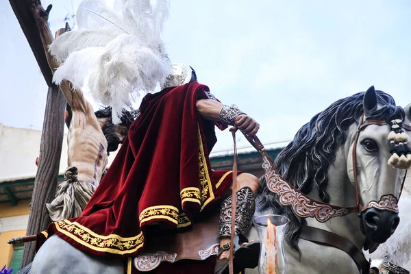 Elche Spanien April 2022 Osterparade Mit Trägern Und Büßern Durch — Stockfoto