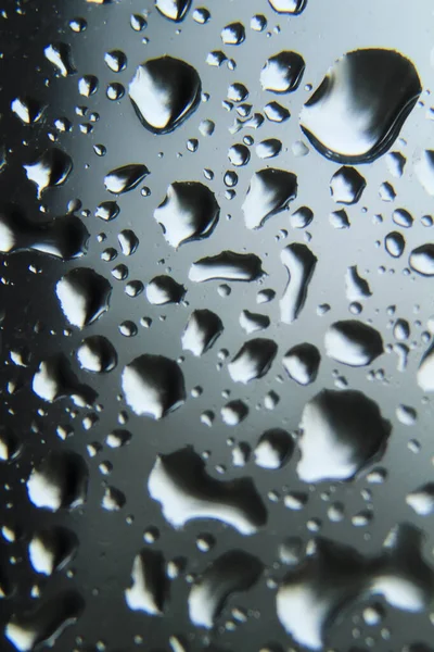 Krople Deszczu Szybie Okna Chłodny Pochmurny Dzień Zimy — Zdjęcie stockowe