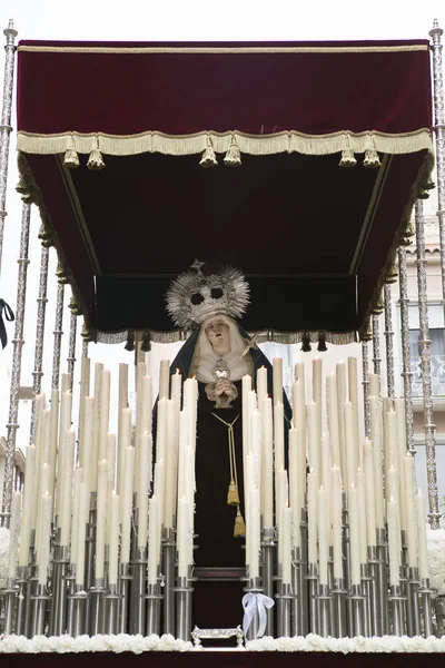 Elche Espanha Abril 2022 Virgem Maria Desfile Páscoa Com Portadores — Fotografia de Stock