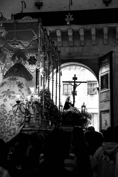 Elche Španělsko Dubna 2022 Panna Maria Ježíš Kristus Velikonoční Průvod — Stock fotografie