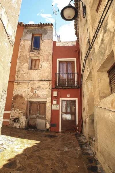 Finestrat Alicante Spain April 2022 Narrow Cobbled Street Beautiful Facades — Stock Photo, Image