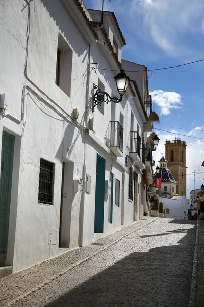Altea Alicante Spain April 2022 Narrow Streets Beautiful Whitewashed Facades — Stock Fotó