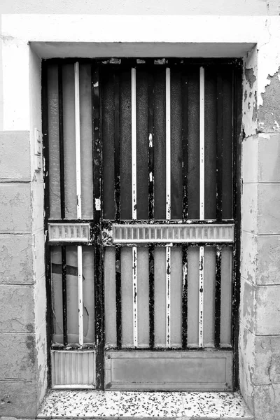Black White Aluminum Door Geometric Details Spain — Fotografia de Stock
