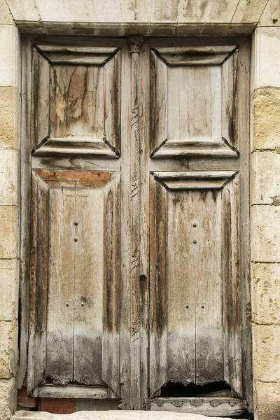 Old Carved Wooden Door Villajoyosa Town Alicante Spain — Stok fotoğraf