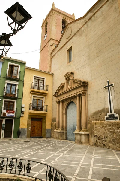 Villajoyosa Alicante Spain April 2022 Colorful Facades Villajoyosa Town Bell — Stok fotoğraf