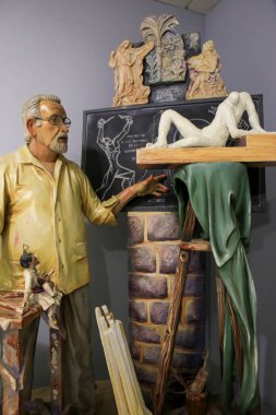 Alicante, Spain- May 12, 2022: Pardoned ninots exhibited in the Hogueras Museum in Alicante City