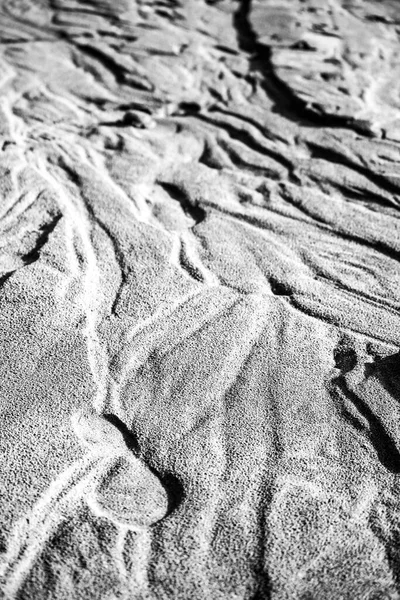 Texture Sabbia Con Impronte Sulla Spiaggia Mattino — Foto Stock