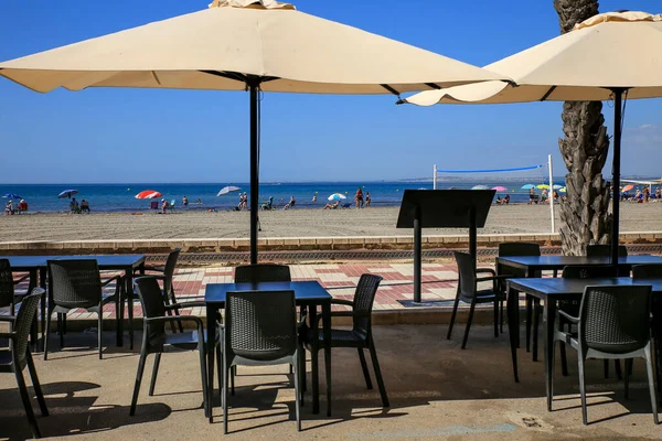 Santa Pola Alicante Spain June 2022 Beach Bar Restaurant Empty — Stok fotoğraf