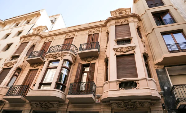 Cartagena Murcia Spain July 2022 Beautiful Modernist House Facade Center — Fotografia de Stock