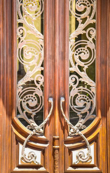 Cartagena Murcia Spain July 2022 Beautiful Carved Wooden Door Golden — Foto Stock