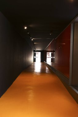 Cartagena, Murcia, Spain- July 18, 2022: Underground entrance to the museum called Augusteum with remains of temple in honor of Octavian Augustus