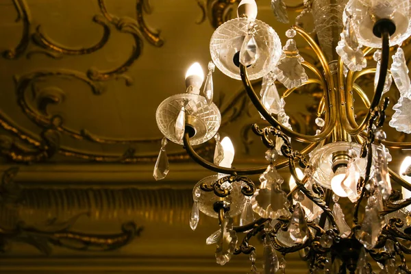 Cartagena Murcia Spain July 2022 Crystal Chandelier Lamp Hanging Beautiful — Stock fotografie