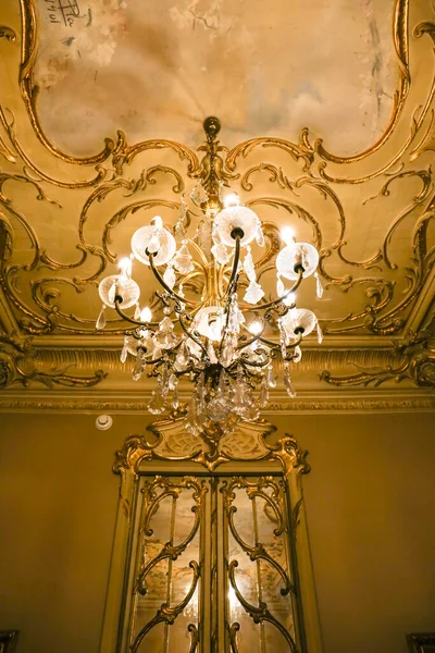 Cartagena Murcia Spain July 2022 Crystal Chandelier Lamp Hanging Beautiful — Stockfoto