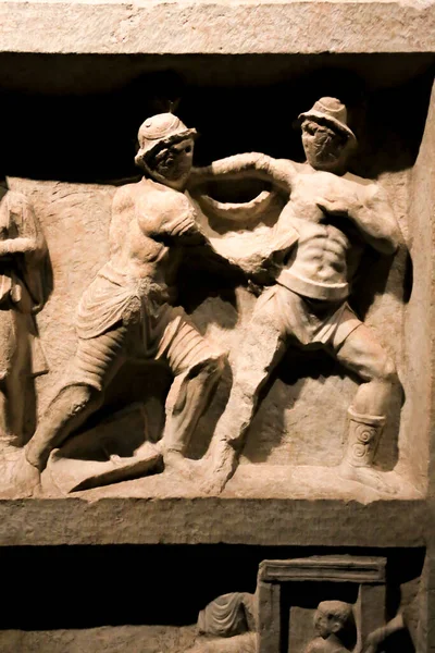 Alicante Spain July 2022 Funerary Relief Gladiator Games Made Marble — ストック写真