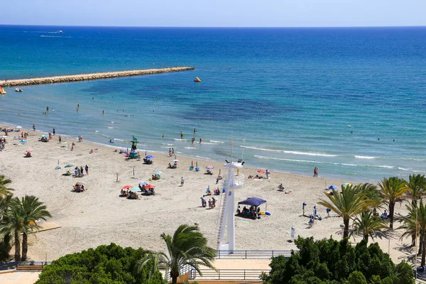 Santa Pola Alicante Spain August 2022 Levante Beach Beachfront Promenade — 图库照片