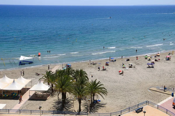 Santa Pola Alicante Spain August 2022 Levante Beach Beachfront Promenade — Zdjęcie stockowe