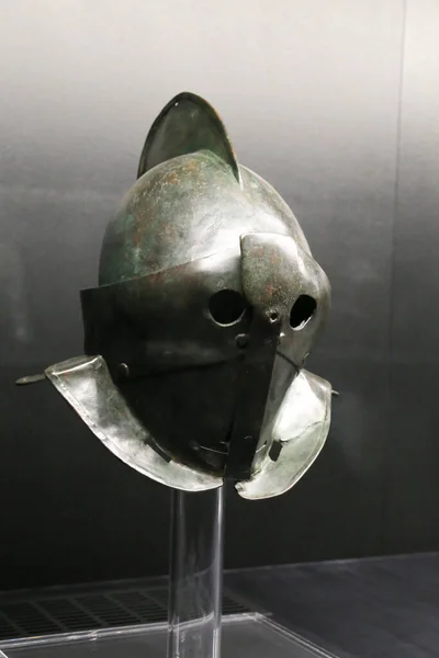 Alicante Spain July 2022 Helmet Secutor Gladiator Temporal Exhibition Archaeological — Stock Photo, Image