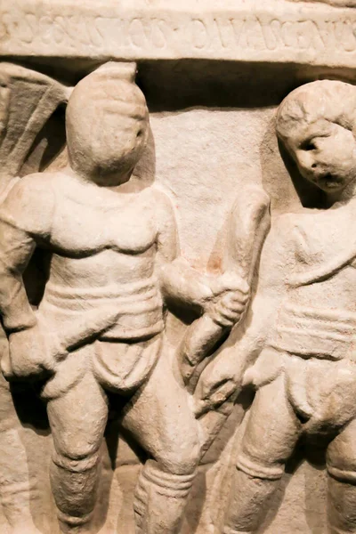 Alicante Spain July 2022 Funerary Relief Gladiator Games Made Marble — Stockfoto
