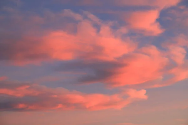 Pink Orange Clouds Lovely Sky Sunset Alicante Summer — стоковое фото