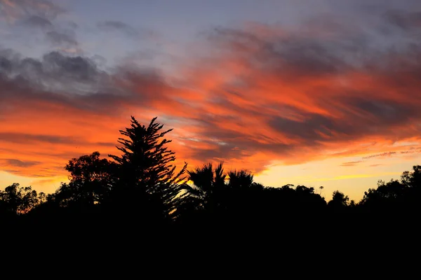 Pink Orange Clouds Lovely Sky Sunset Alicante Summer — Stockfoto