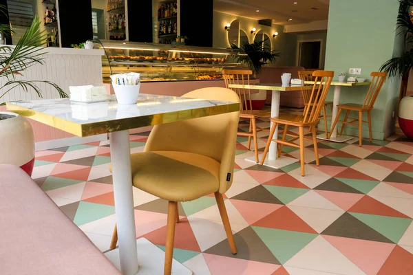 Benidorm Alicante Spanien September 2022 Leeres Café Benidorm Mit Wunderschönem — Stockfoto