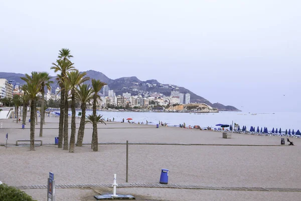 Benidorm Alicante Spanien September 2022 Poniente Strand Med Sin Vackra — Stockfoto
