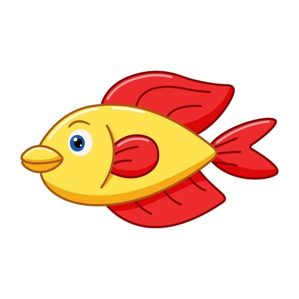 Desenhos Animados Peixes Tropicais Fundo Branco —  Vetores de Stock